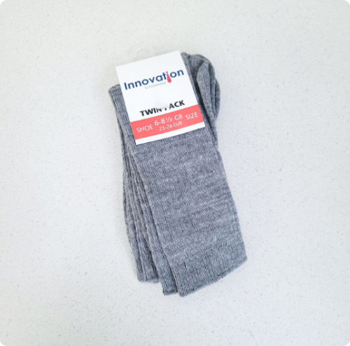 Socks – Knee-High x2 – Grey